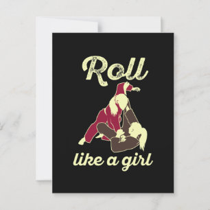 Roll Like a Girl Brazilian Jiu Jitsu BJJ Postkarte