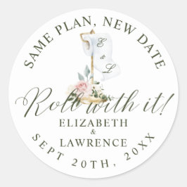 Roll mit dem blush Florals & Toilettenpapier Weiße Runder Aufkleber