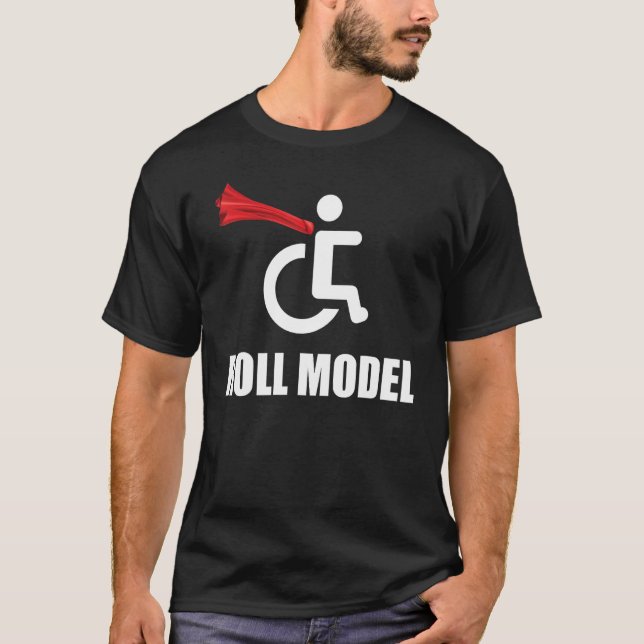 Roll Model Hero Cape Funny Rollstuhl Geschenk T-Shirt (Vorderseite)