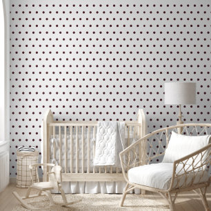 Roll of Burnt Burgundy Polka Dots Tapete