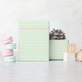 Roll of White Polka Dots on Bale Milky Jade Green Geschenkpapier