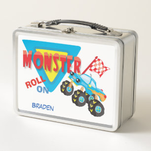 Roll on Monster Truck Personalisiert Metall Brotdose