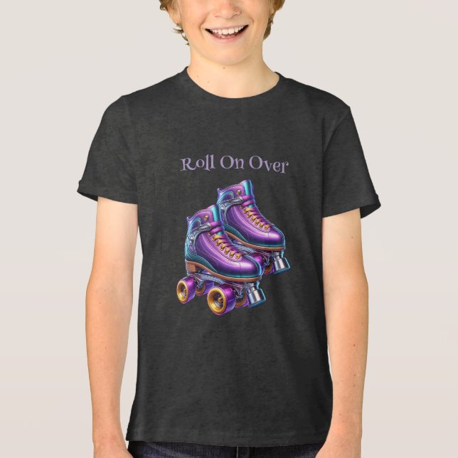 Roll On Over Rollerskate Birthday Party Tri-Blend Shirt (Vorderseite)