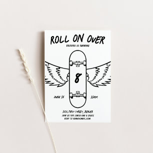 Roll on over Skateboarding Theme Party Einladung