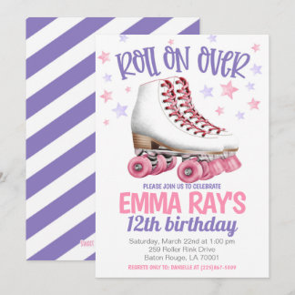 Roll on Roller Skaten Geburtstag Einladung