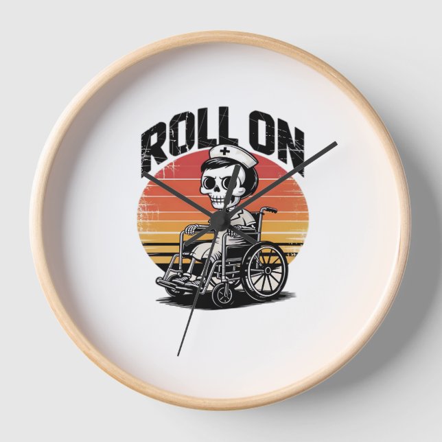 Roll on Skeleton Nurse - Dark Spaß Healthcare Vib Uhr (Vorderseite)