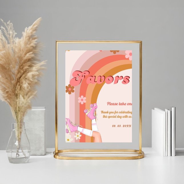 Roll Retro Groovy Roller Skate Favoriten Zeichen Poster (Von Creator hochgeladen)