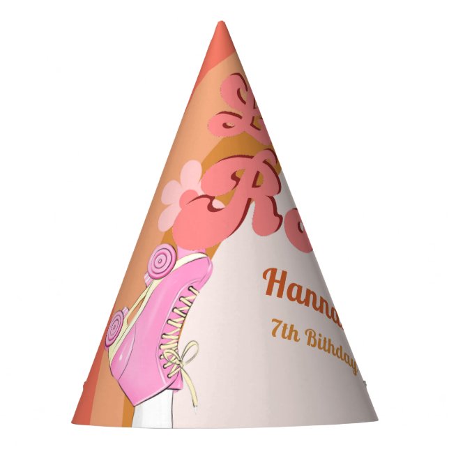 Roll Retro Groovy Roller Skate Geburtstag Teil Partyhütchen (Vorderseite)