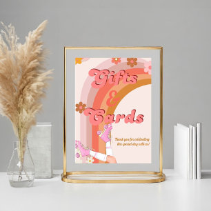 Roll Retro Groovy Roller Skate Geschenke & Zeichen Poster