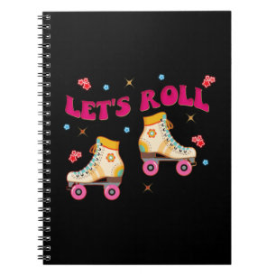Roll Roller Skate Retro Skater Liebhaber Notizblock