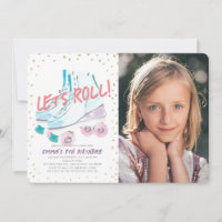 Roll Roller Skaten Girl Birthday Foto
