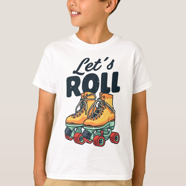 Roll Roller Skaten Skater Skate Retro Vinta T-Shirt (Vorderseite)
