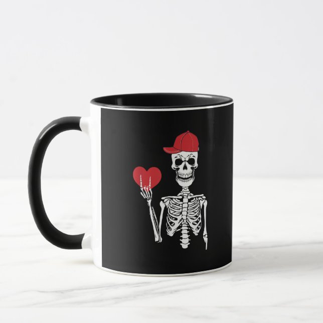Roll Skeleton Hands Herz Valentinstag Skull Tasse (Links)