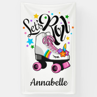 Roll Unicorn Roller Skate Girl's Banner