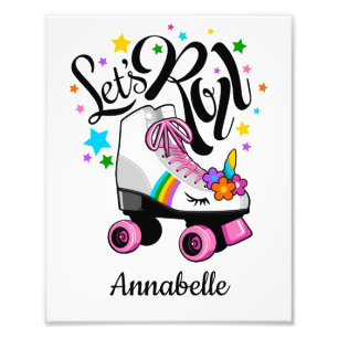 Roll Unicorn Roller Skate Girl's Fotodruck
