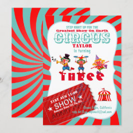 ROLL UP CIRCUS 3. Geburtstagsboy Girl Beste Show Einladung