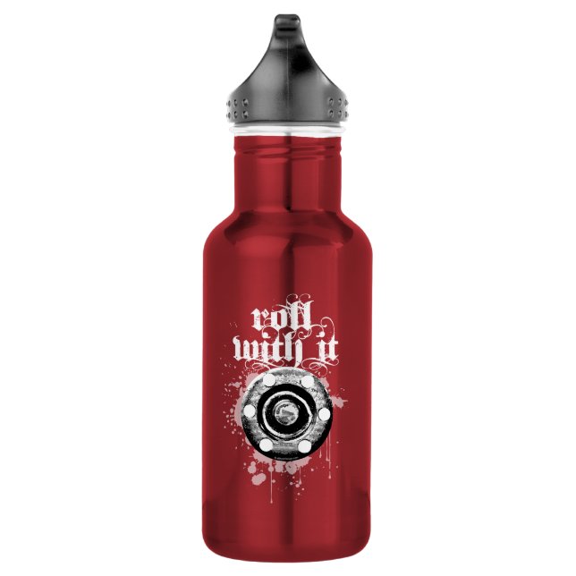 Roll with it (Roller Hockey) Trinkflasche (Rechts)