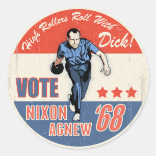 Roll With Nixon Runder Aufkleber