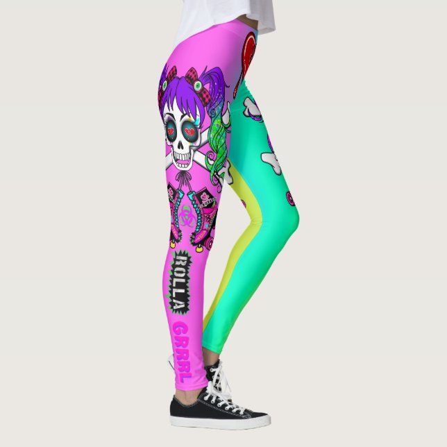 Rolla Grrl Punk Rock Inspiriert farbige Leggings (Rechts)