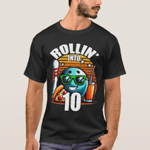 Rolla in die 10 Bowling-Geburtstagsfeier 10. Gebur T-Shirt
