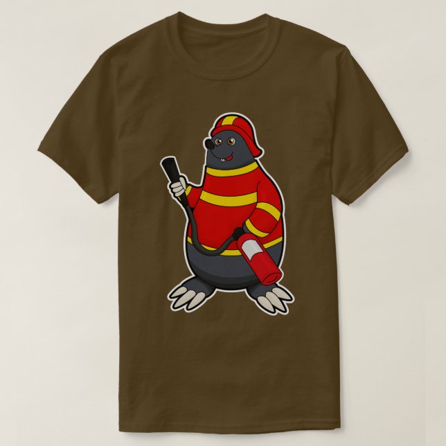 Rolle als Feuerwehrmann mit Feuerlöscher T-Shirt (Design vorne)
