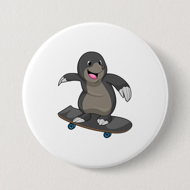 Rolle als Skater mit Skateboard Button (Vorderseite)