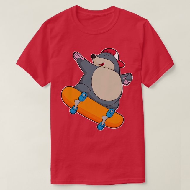 Rolle als Skater mit Skateboard T-Shirt (Design vorne)
