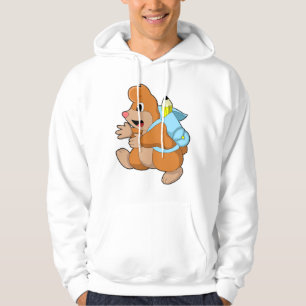 Rolle als Student mit Rucksack Hoodie