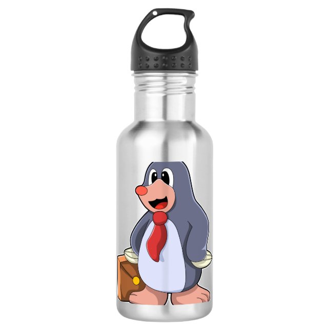 Rolle als Unternehmer mit Beutel Edelstahlflasche (Vorderseite)