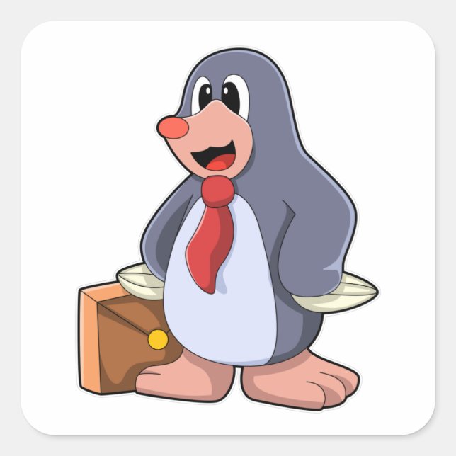 Rolle als Unternehmer mit Beutel Quadratischer Aufkleber (Vorderseite)