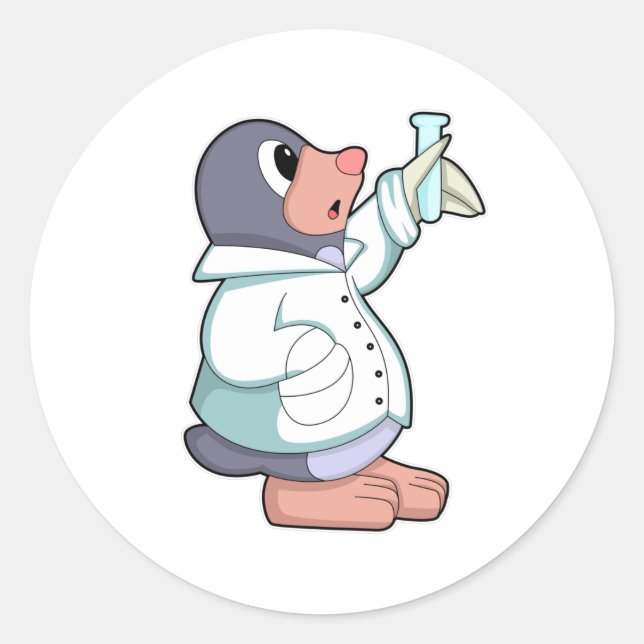 Rolle als Wissenschaftler mit Prüfrohr Runder Aufkleber (Vorderseite)