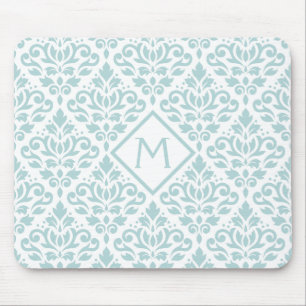Rolle-Damast Big Ptn DE Blue auf dem Gewicht Mousepad