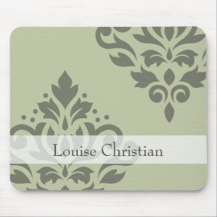 Rolle-Damast-Kunst I DK auf lt Green Mousepad