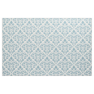 Rolle-Damast-Muster-Blau auf Creme Stoff