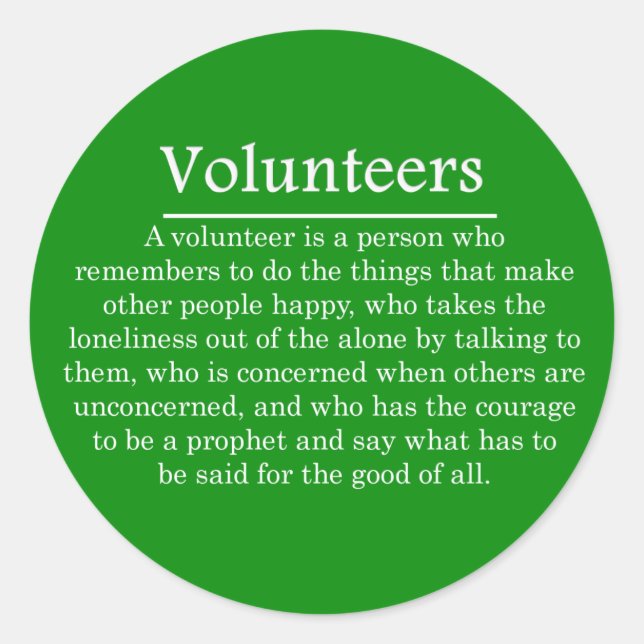 Rolle der Freiwilligen Runder Aufkleber (Vorderseite)