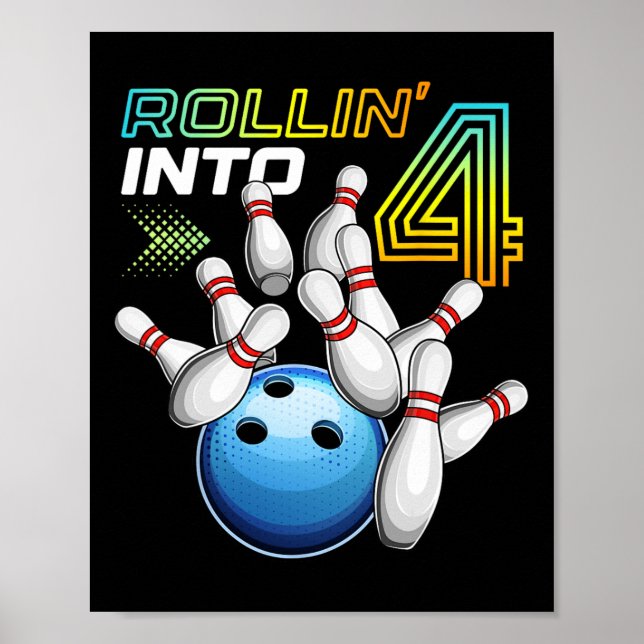 Rolle in 4 Retro Bowling Geburtstagsfeier 4. Gebur Poster (Vorne)