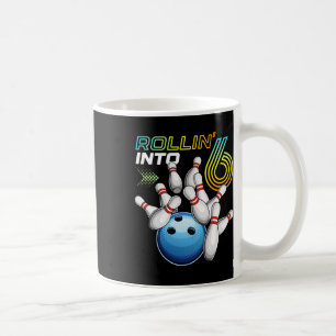 Rolle in 6 Retro Bowling Geburtstagsfeier 6. Gebur Kaffeetasse