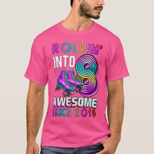 Rolle in 8 Tolles 2014 Rollschuhfahren 8. Geburtst T-Shirt