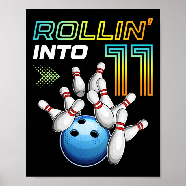 Rolle in den 11 Retro Bowling Geburtstag 11. B Poster (Vorne)