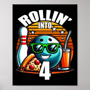 Rolle in den 4 Bowling-Geburtstagparty 4. Geburtst Poster