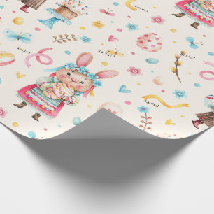 Rolle, Name, Junge Mädchen Osterhasen Kuchen Eier Geschenkpapier