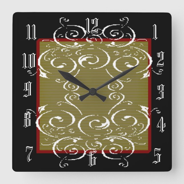 Rolle Quadratische Wanduhr (Vorderseite)