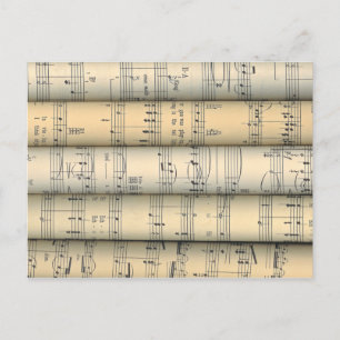 Rolled Sheet Music ~ Musical Notes ~ Party Time ~ Einladungspostkarte