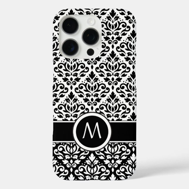 Rollen-Damask-2Part-Ptn-BW-Band (Custom) Case-Mate iPhone Hülle (Rückseite)