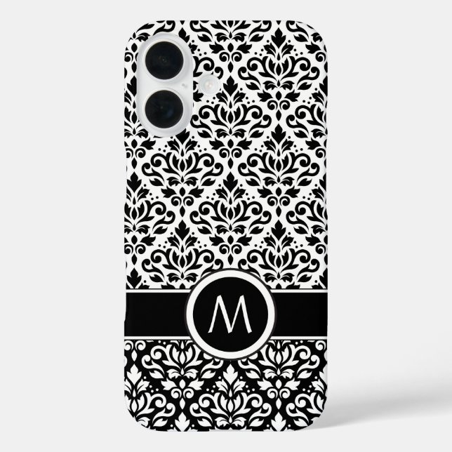 Rollen-Damask-2Part-Ptn-BW-Band (Custom) Case-Mate iPhone Hülle (Rückseite)