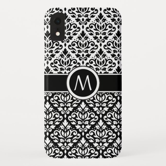 Rollen-Damask 2Part-Tn-BW & Band (Personalisiert) Case-Mate iPhone Hülle (Rückseite)