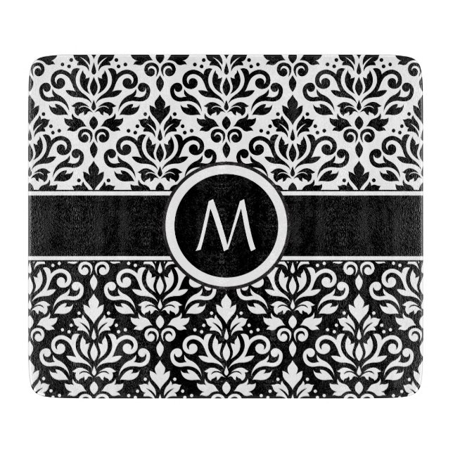 Rollen-Damask 2Part-Tn-BW & Band (Personalisiert) Schneidebrett (Vorderseite)