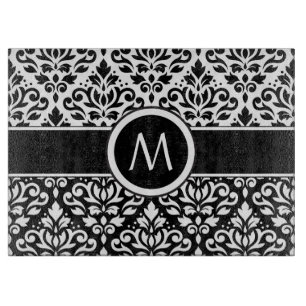 Rollen-Damask 2Part-Tn-BW & Band (Personalisiert) Schneidebrett
