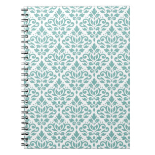 Rollen-Damask-Aquamarines Muster Notizblock