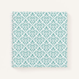 Rollen-Damask-Aquamarines Muster Notizbuch